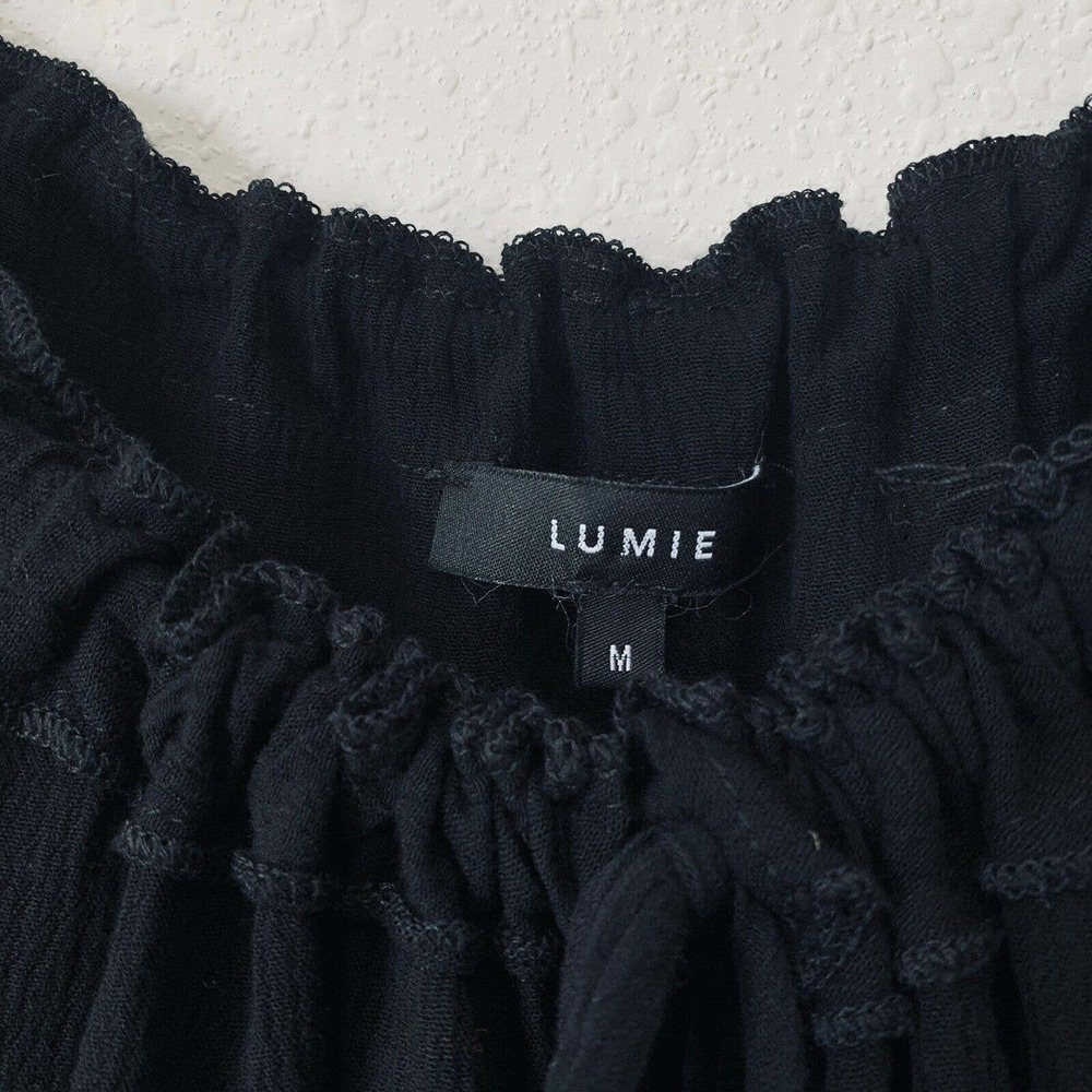 Lumie Black Boho Tiered Bell Sleeve Blouse View 3